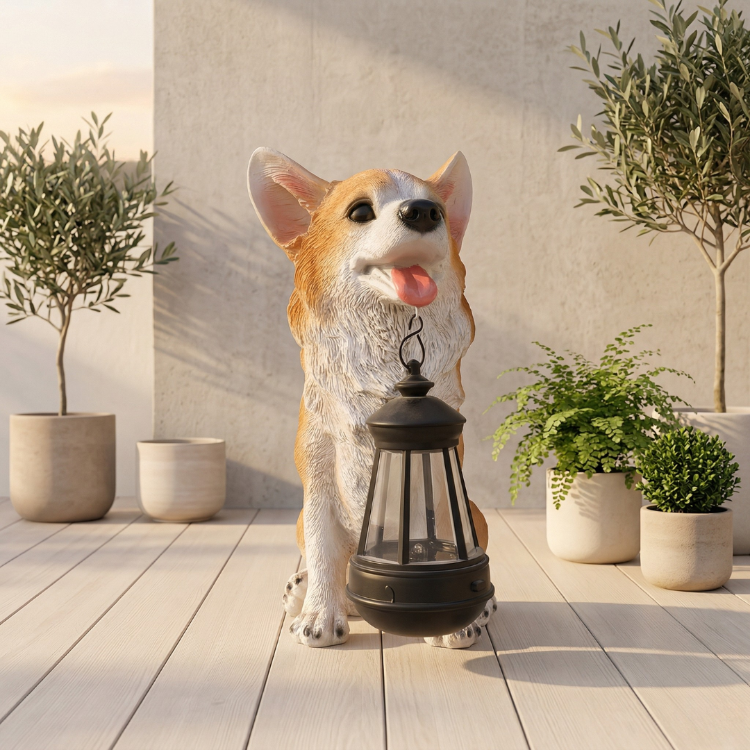 Solar Puppy Havepynt til udendørs terrasse og haveindretning | Rosalyssa