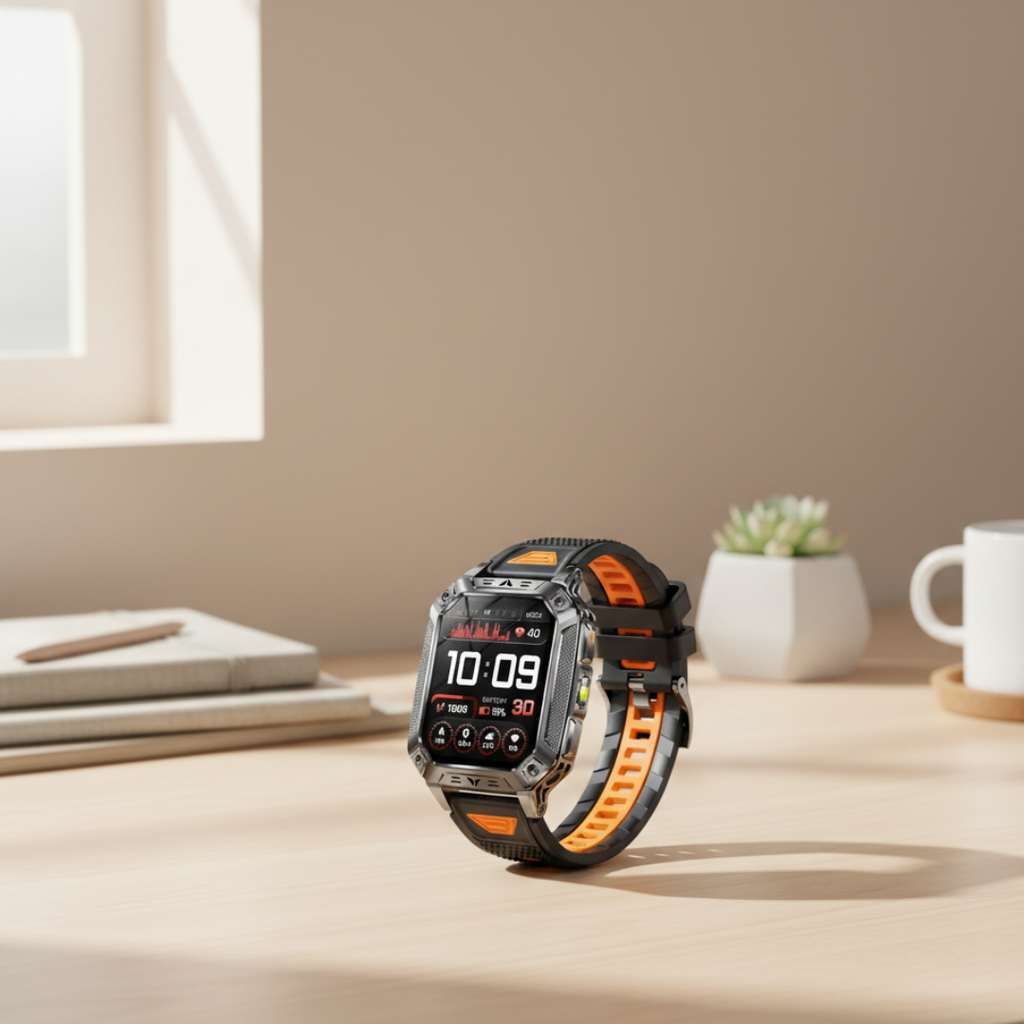 Outdoor fitness smartwatch met AMOLED-display, waterdichte activiteitsmeter | Rosalyssa