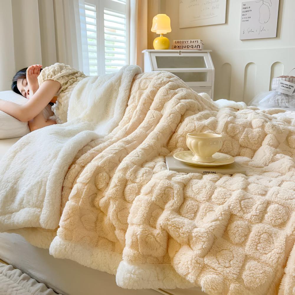 Nova Heart Cozy Sherpa-tæppe til stuen for komfort