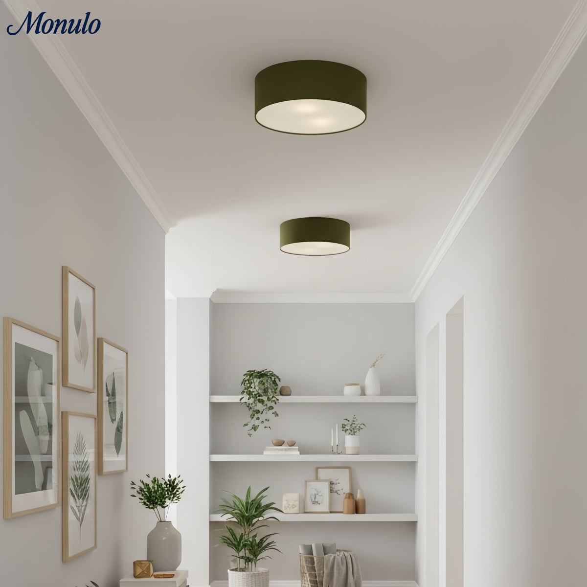 Linen Shade Drum Ceiling Light, Diameter 30/45 Cm, Scandinavian Modern Living Room Lamp