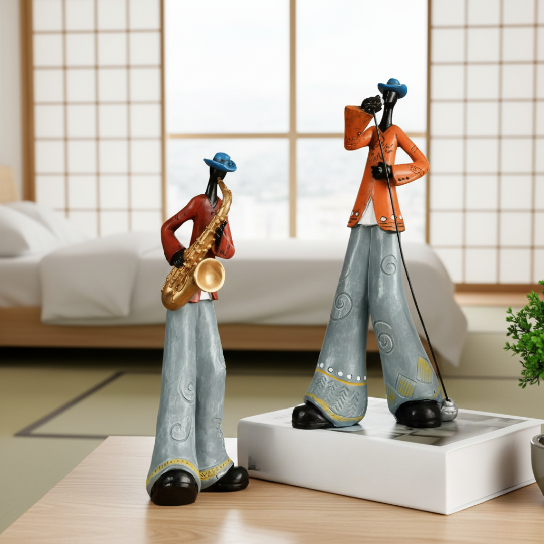 Elegant Abstract Jazz Music Resin Sculpture Figurine | Rosalyssa