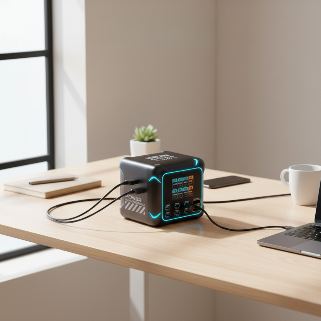 Cargador PowerHub 300W GaN con Múltiples Puertos para Todos Tus Dispositivos | Rosalyssa