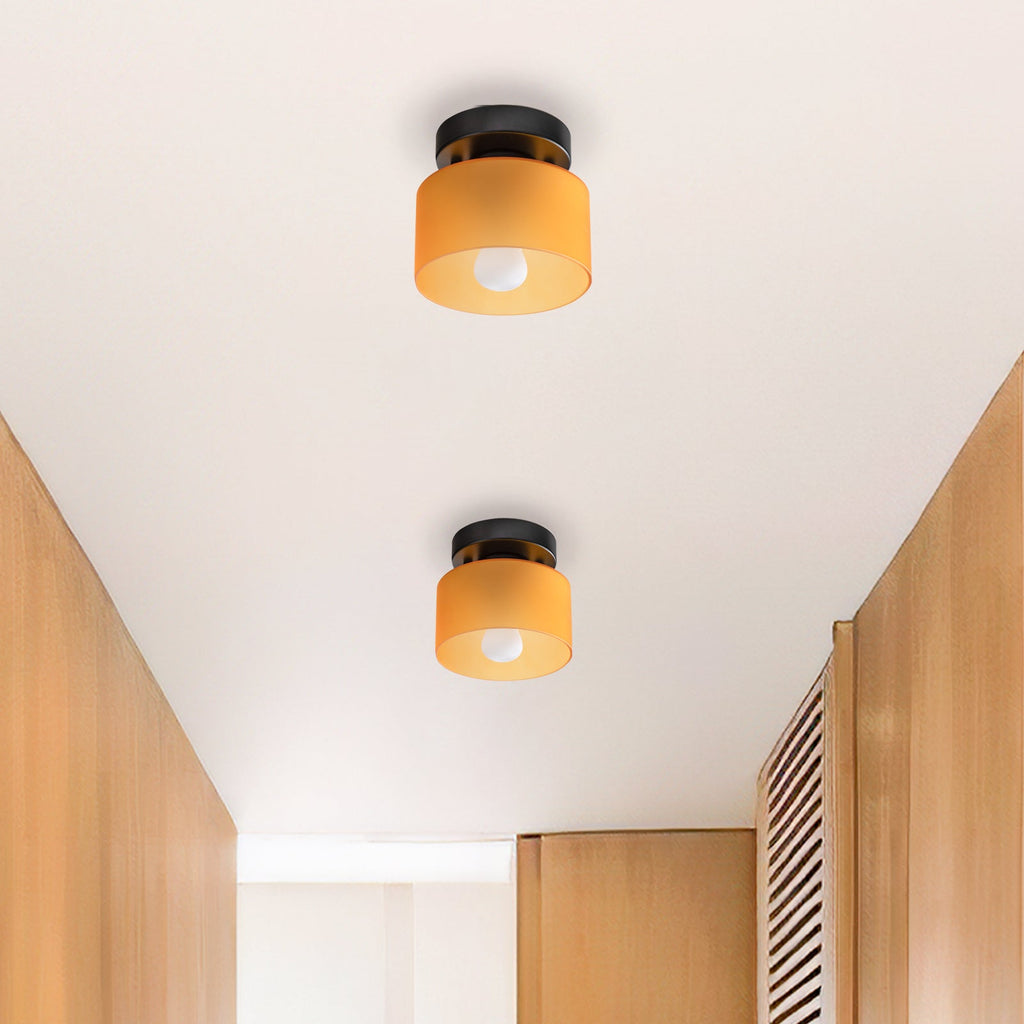Lámpara de techo retro de vidrio ámbar E27/E26 para cocina, pasillo y sala de estar