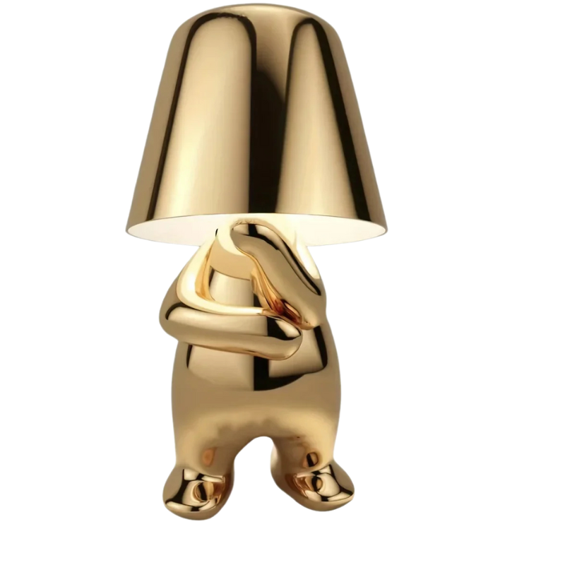 Aurora Gold Skulpturale Tischlampe für Zuhause und Büro