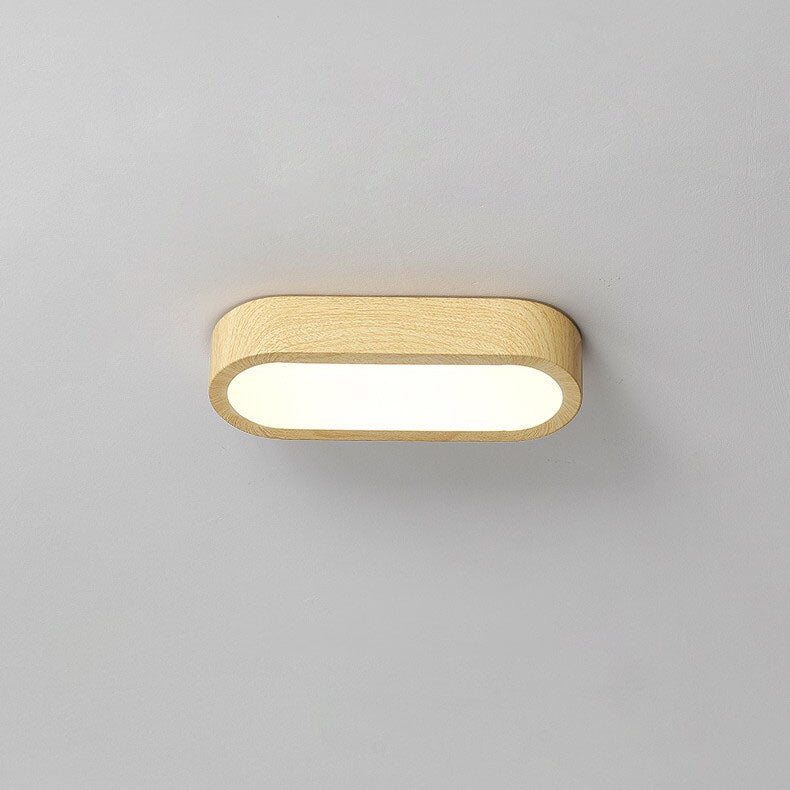 Plafonnier LED encastré à grain de bois naturel avec 8W intégré