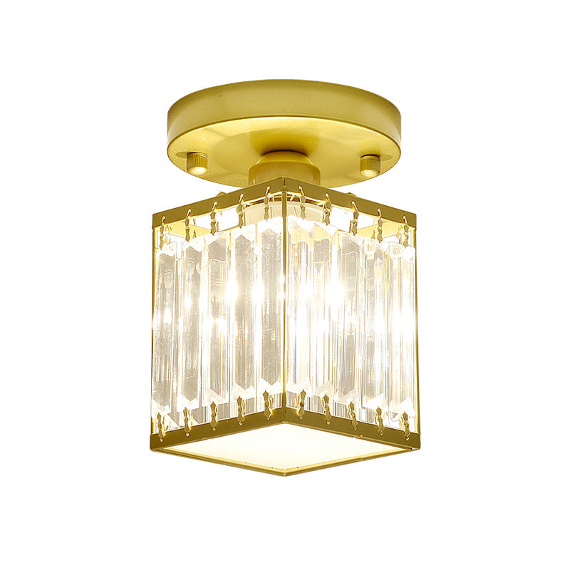 Crystal Foyer Ceiling Light Modern Semi Flush Mount For Elegant Entrance