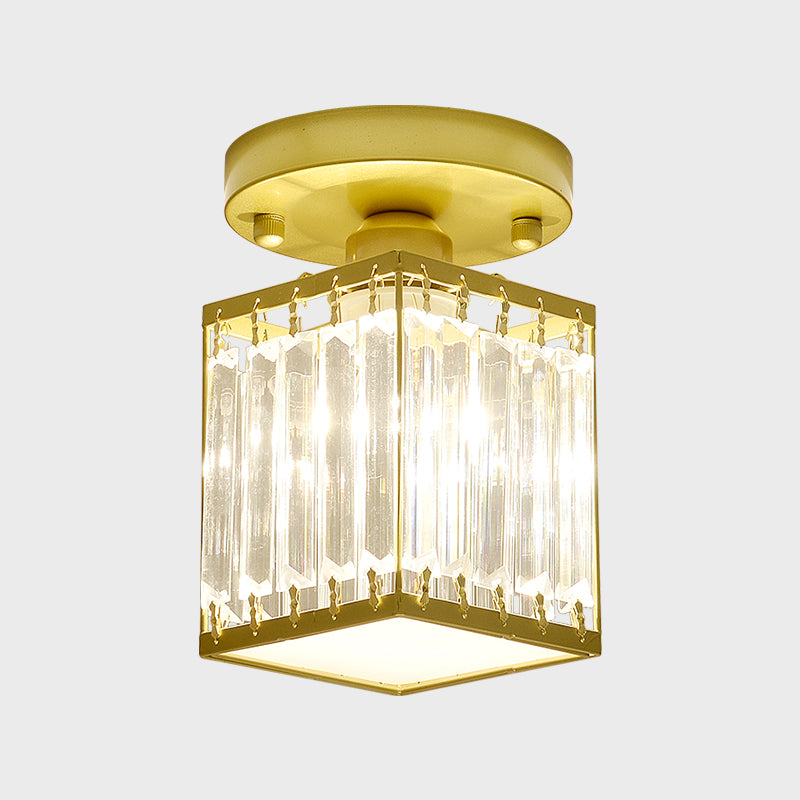Crystal Foyer Ceiling Light Modern Semi Flush Mount For Elegant Entrance