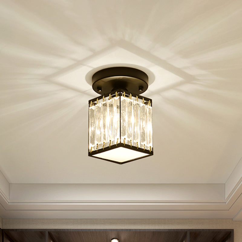 Crystal Foyer Ceiling Light Modern Semi Flush Mount For Elegant Entrance