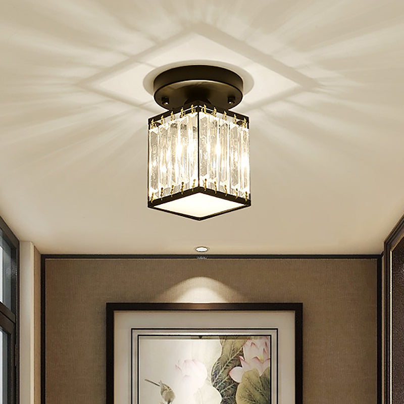Crystal Foyer Ceiling Light Modern Semi Flush Mount For Elegant Entrance