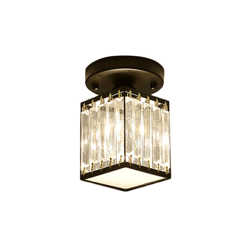 Crystal Foyer Ceiling Light Modern Semi Flush Mount For Elegant Entrance