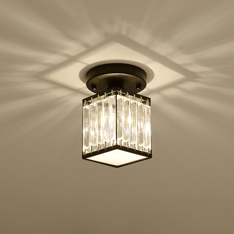 Crystal Foyer Ceiling Light Modern Semi Flush Mount For Elegant Entrance