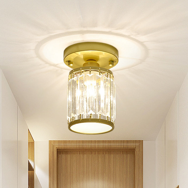 Crystal Foyer Ceiling Light Modern Semi Flush Mount For Elegant Entrance