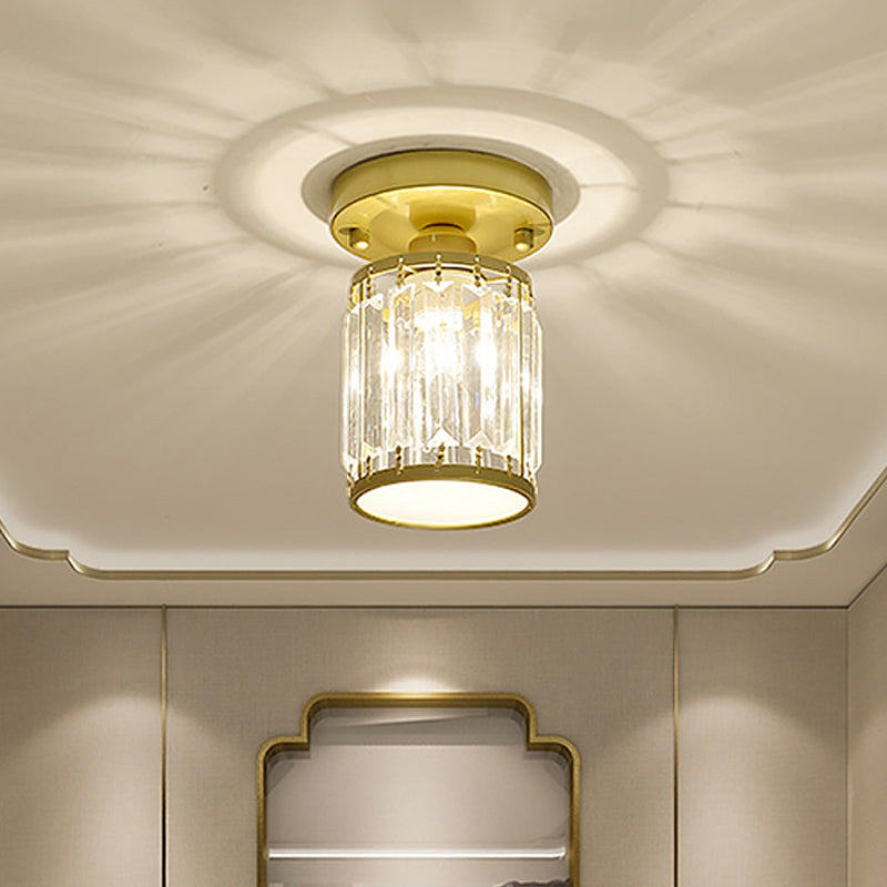 Crystal Foyer Ceiling Light Modern Semi Flush Mount For Elegant Entrance