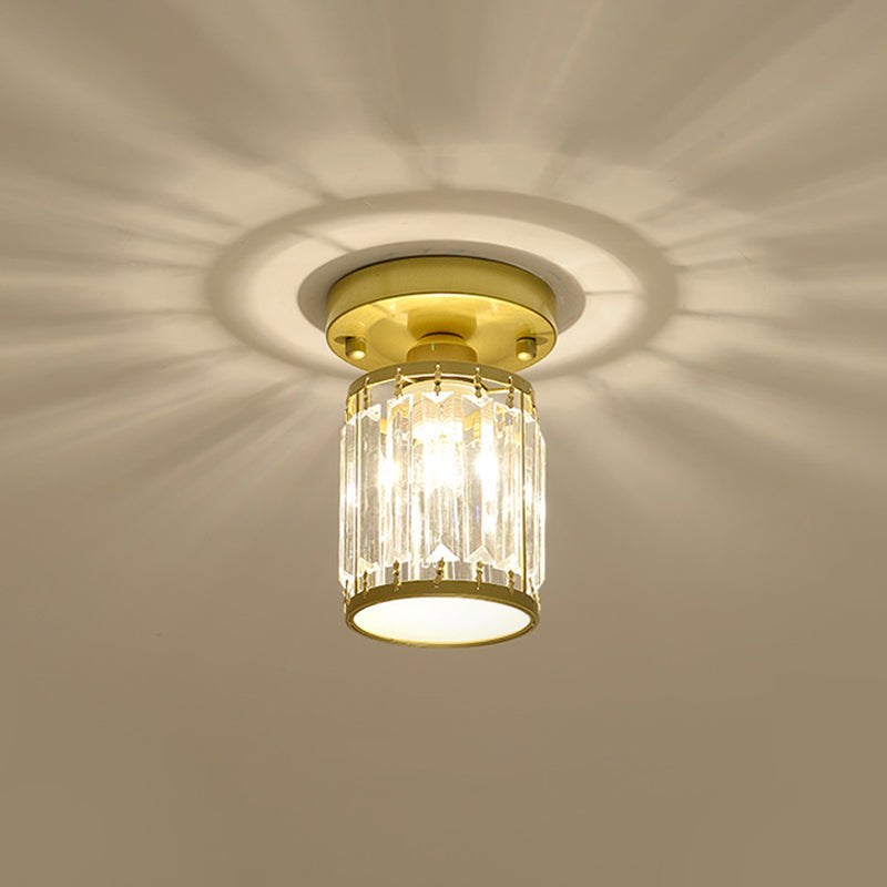 Crystal Foyer Ceiling Light Modern Semi Flush Mount For Elegant Entrance