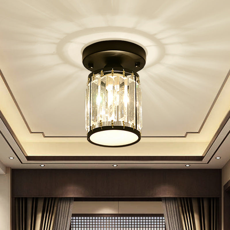 Crystal Foyer Ceiling Light Modern Semi Flush Mount For Elegant Entrance