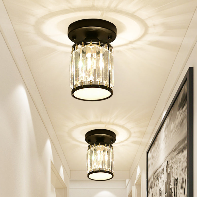 Crystal Foyer Ceiling Light Modern Semi Flush Mount For Elegant Entrance