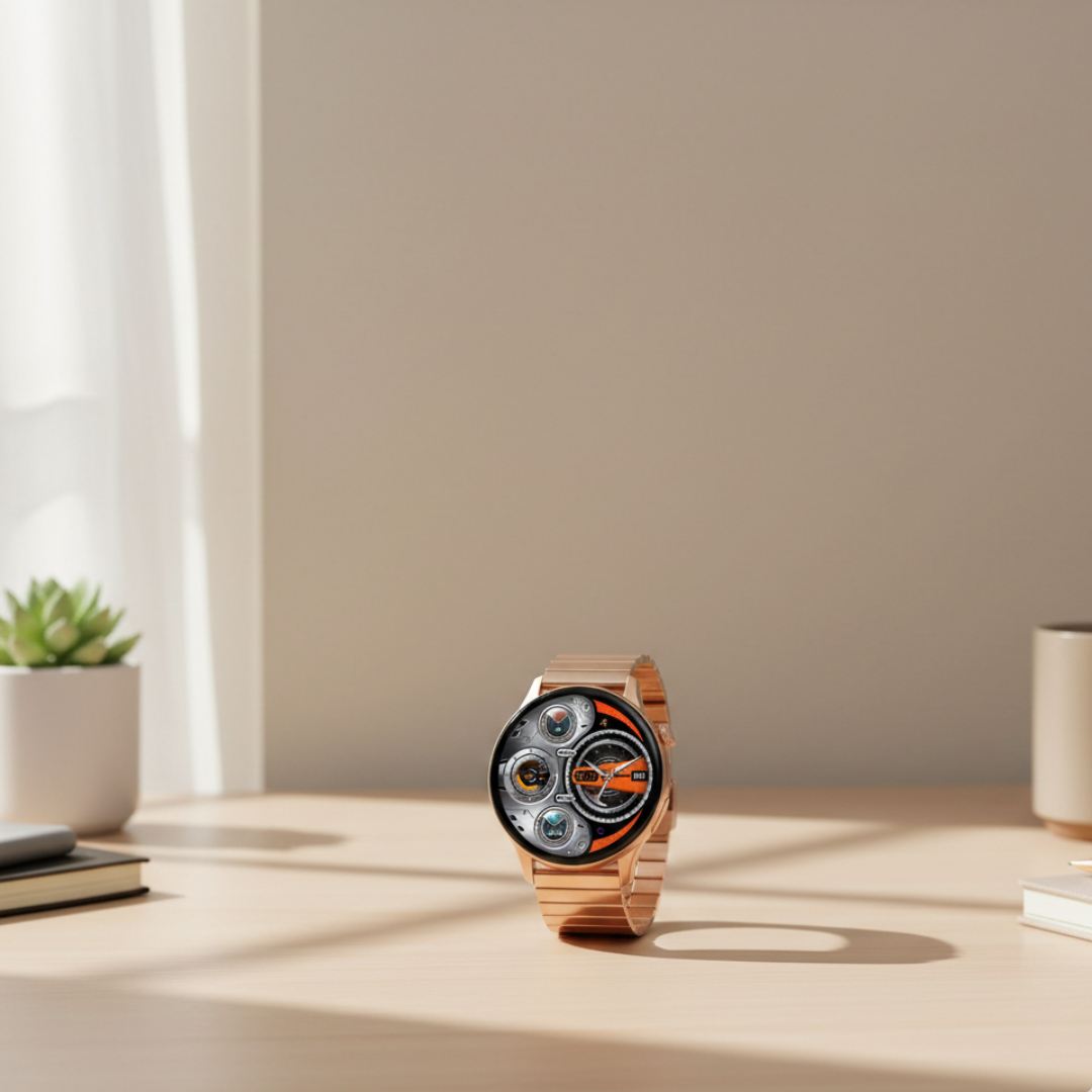 Montre connectée AMOLED pour femmes avec design étanche et appel Bluetooth | Rosalyssa