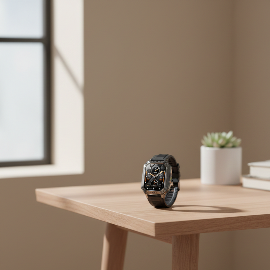 Outdoor fitness smartwatch met AMOLED-display, waterdichte activiteitsmeter | Rosalyssa