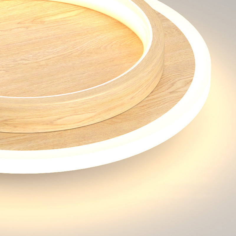 Luz de techo LED redonda con anillo halo, montaje empotrado de metal y acrílico