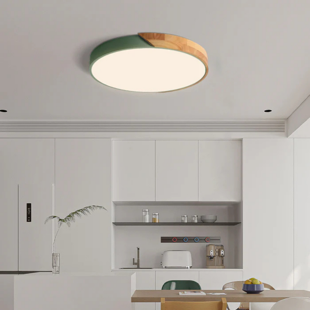 LED Ceiling Light With Nordic Wood Design For Warm Modern Ambience