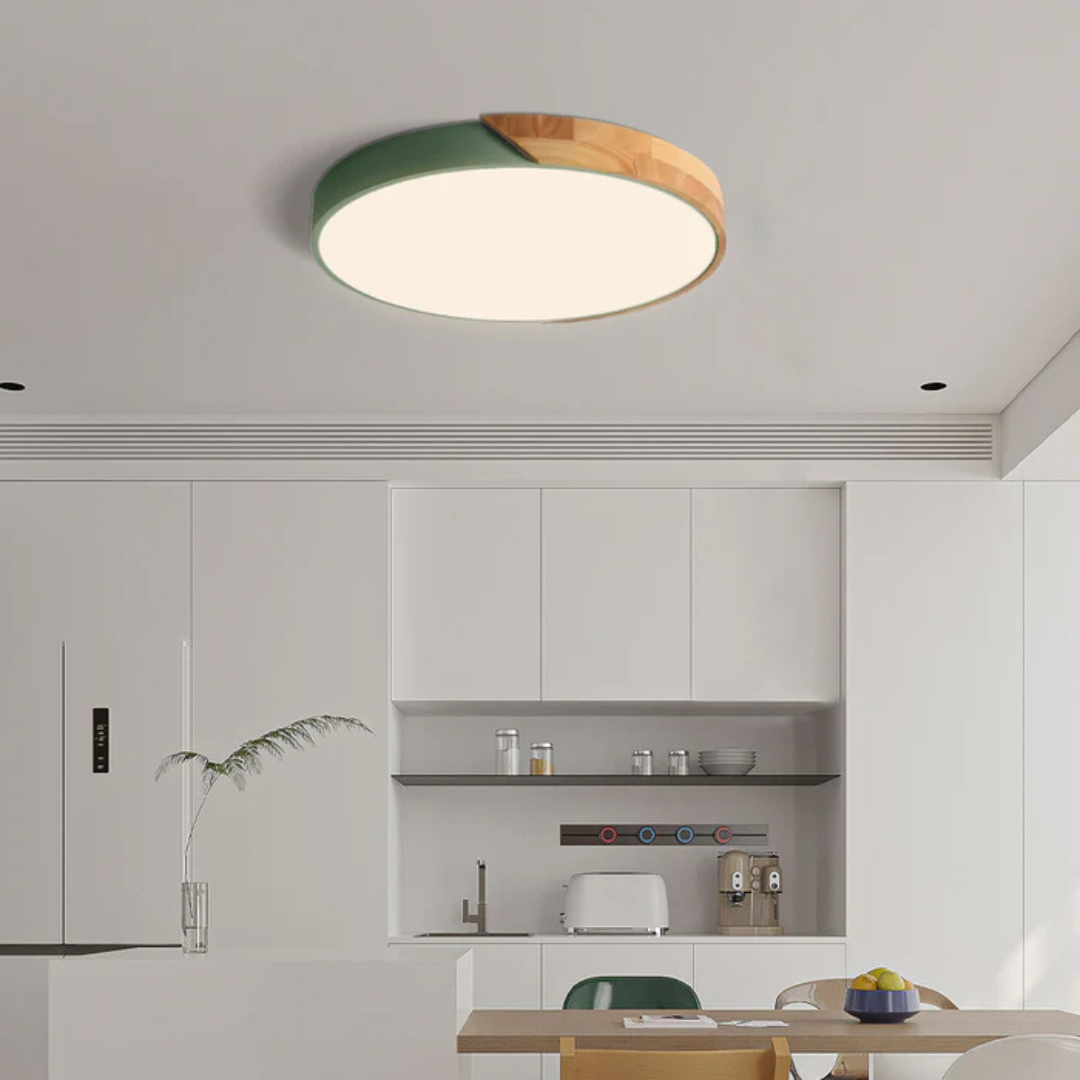 LED Ceiling Light With Nordic Wood Design For Warm Modern Ambience
