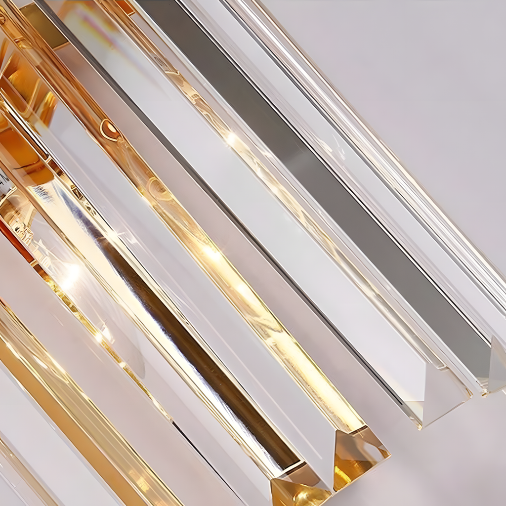 Stainless Steel Crystal Wall Sconce for Living Rooms and Halls