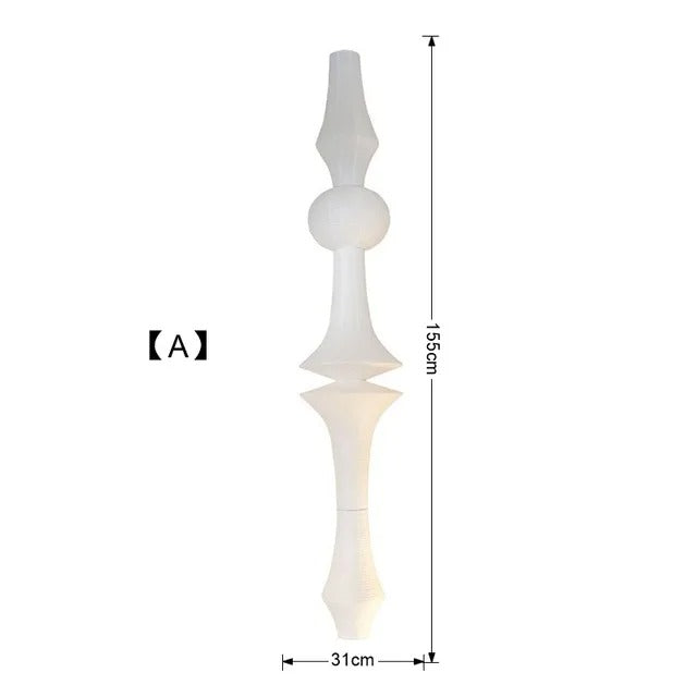 Luma-valaisimet, joissa on veistoksellinen muoto ja japanilainen geometrinen minimalismi