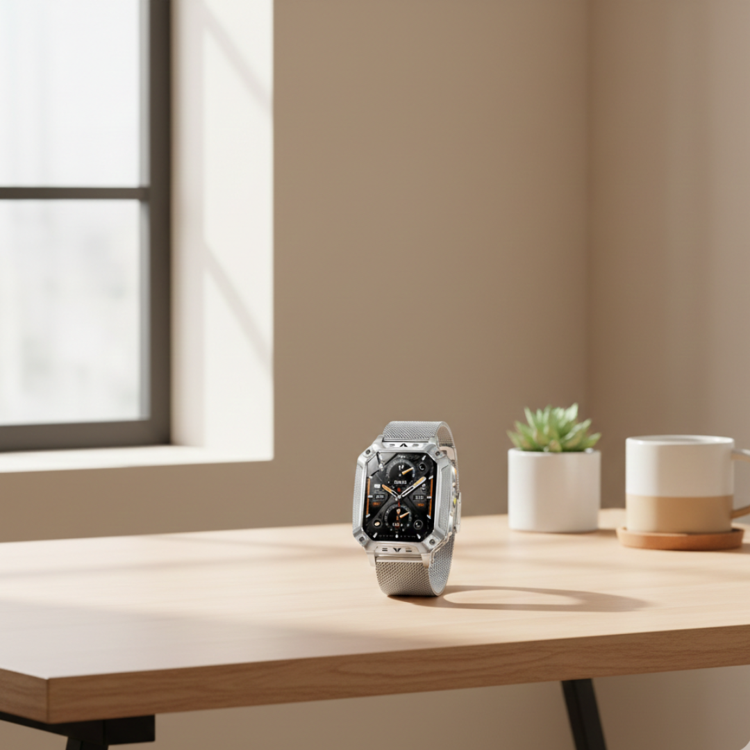 Outdoor fitness smartwatch met AMOLED-display, waterdichte activiteitsmeter | Rosalyssa