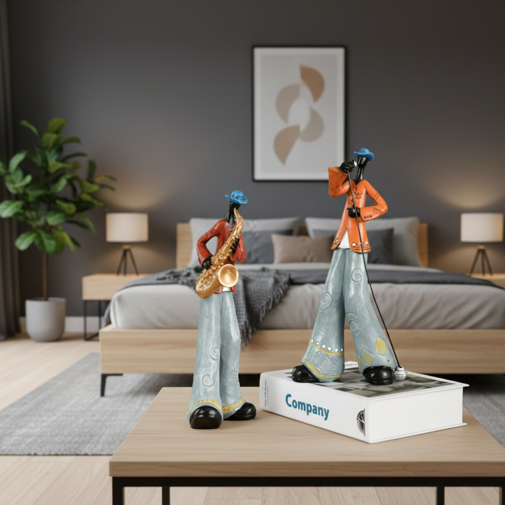Elegant Abstract Jazz Music Resin Sculpture Figurine | Rosalyssa