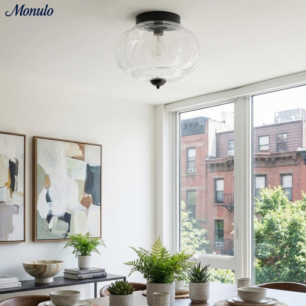 Stropní svítidlo Milk Glass s skleněným stínidlem, moderní přisazené, skandinávský styl