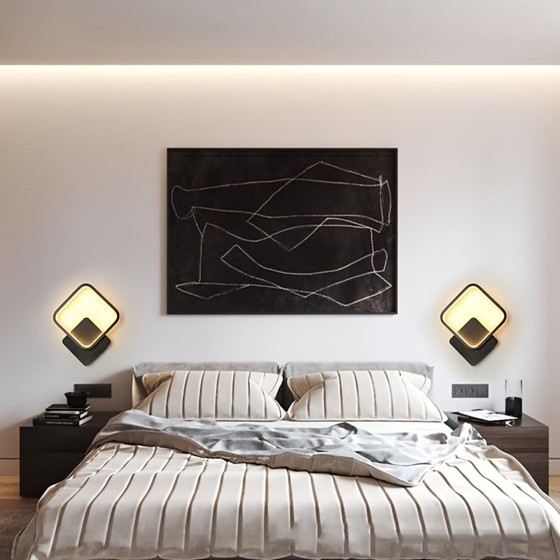 Modern fyrkantig LED-vägglampa för ren geometrisk inomhusbelysning