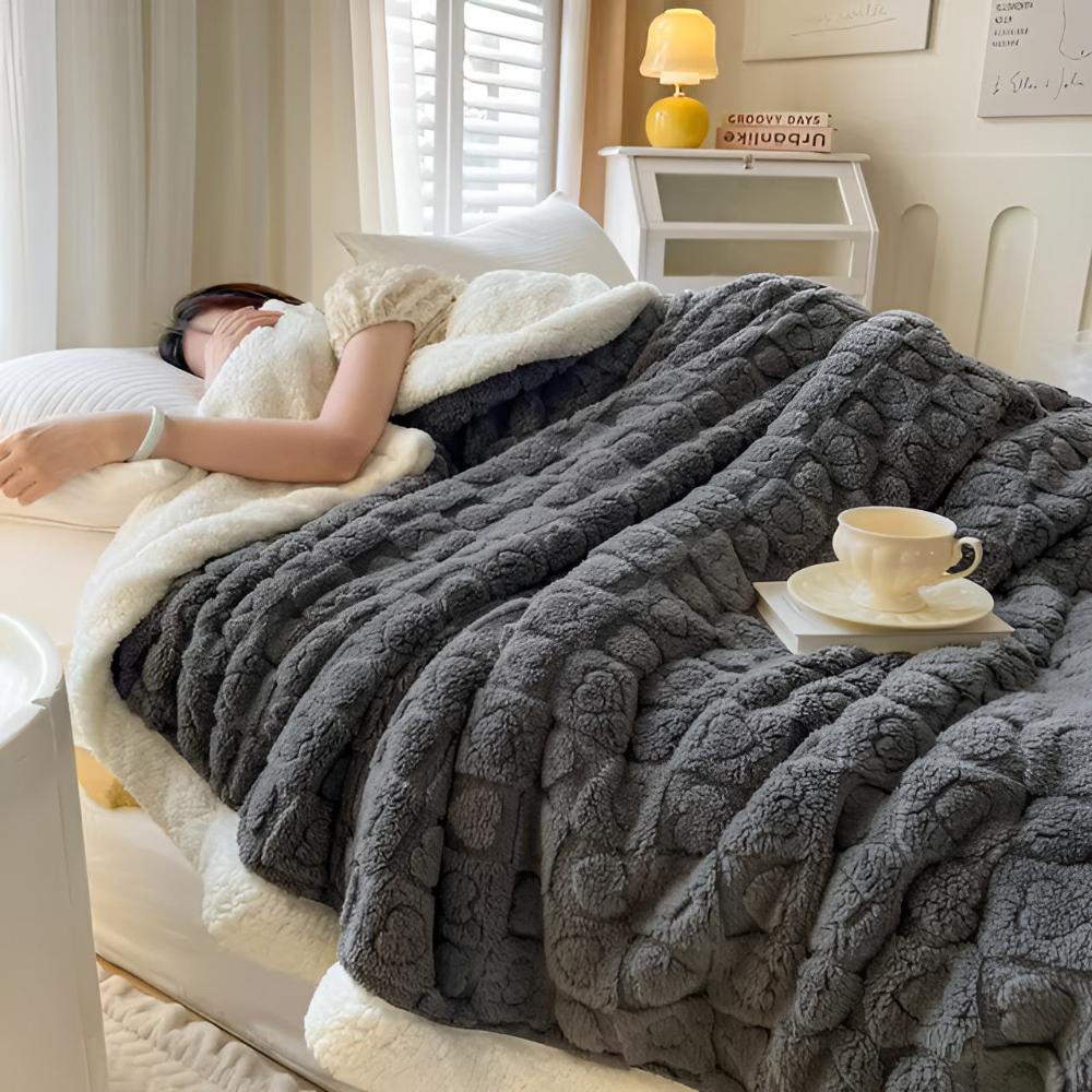 Nova Heart Cozy Sherpa-tæppe til stuen for komfort