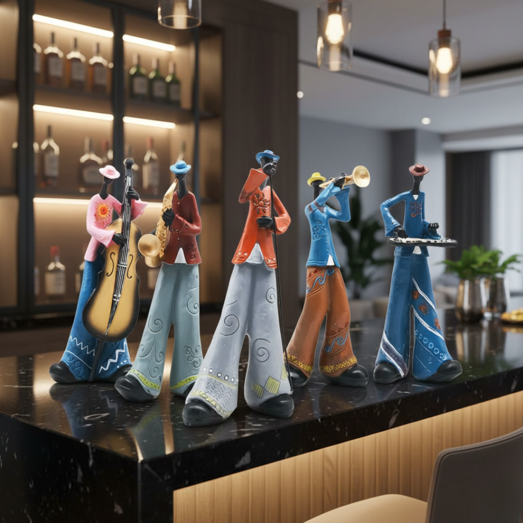 Elegant Abstract Jazz Music Resin Sculpture Figurine | Rosalyssa