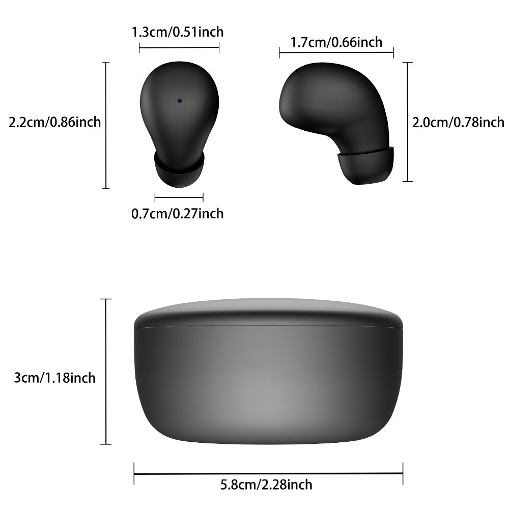 Compact Wireless In-Ear Earphones With Touch Controls Rechargeable