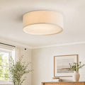 Linen Shade Drum Ceiling Light, Diameter 30/45 Cm, Scandinavian Modern Living Room Lamp