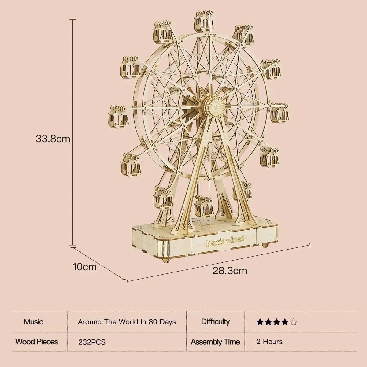 Sada na sestavení 3D dřevěného ruského kola CraftLoom