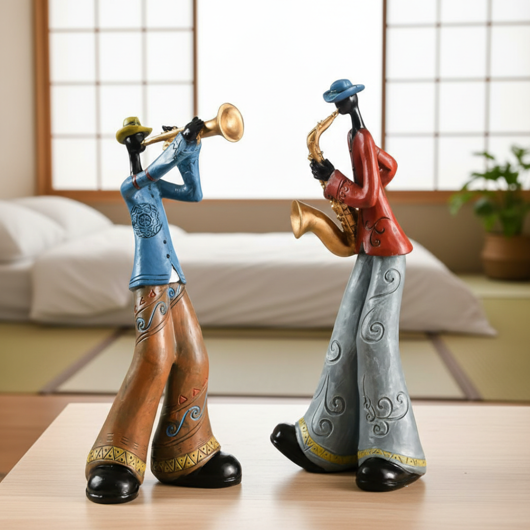 Elegant Abstract Jazz Music Resin Sculpture Figurine | Rosalyssa