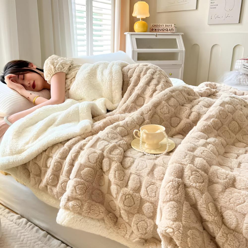 Nova Heart Cozy Sherpa-tæppe til stuen for komfort