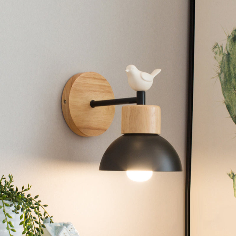 Nordisk stil trefugl vegglampe med LED nattbordslampe