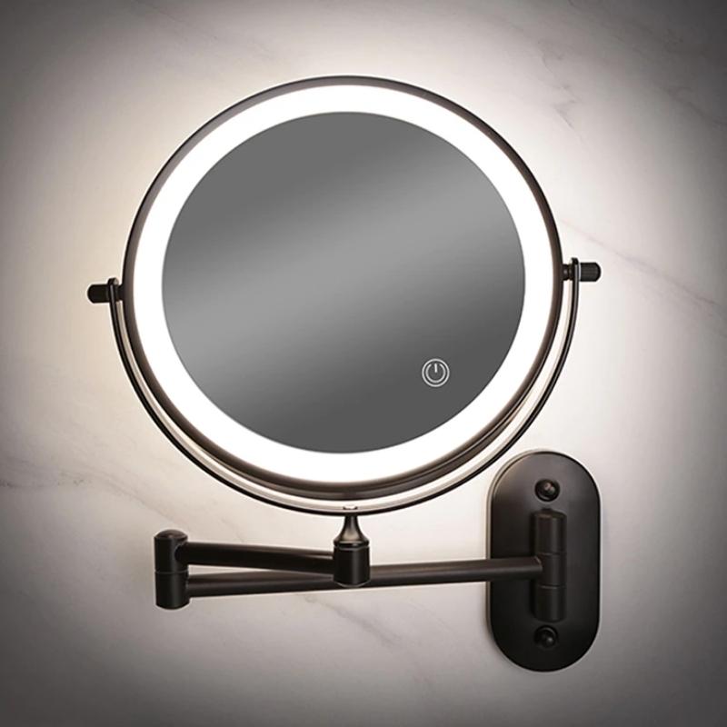 Rechargeable LED Mirror With Magnification For Makeup And Bathroom