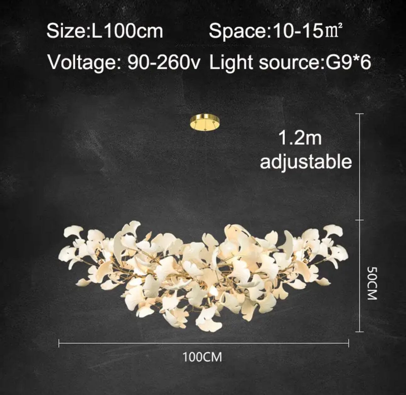 Ceramic Chandelier Petal Ceiling Light Fixture Elegant Glow