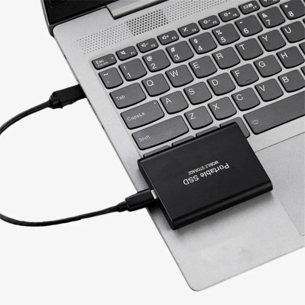 قرص صلب خارجي محمول SSD مع USB C لتخزين سريع ومضغوط