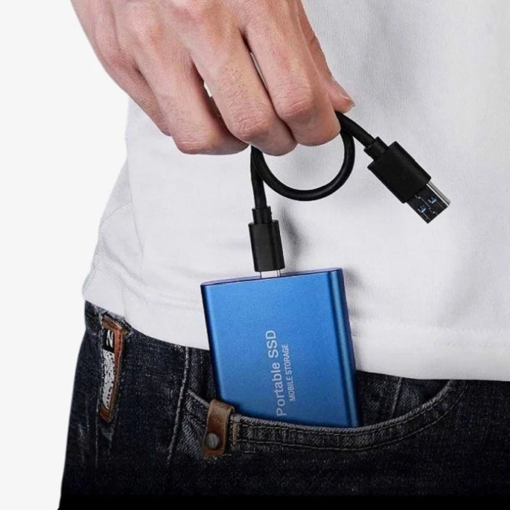 قرص صلب خارجي محمول SSD مع USB C لتخزين سريع ومضغوط