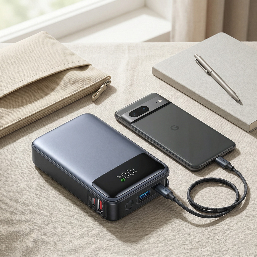 内蔵ケーブル付きポータブルパワーバンクで簡単に外出先で充電 | ロザリッサ