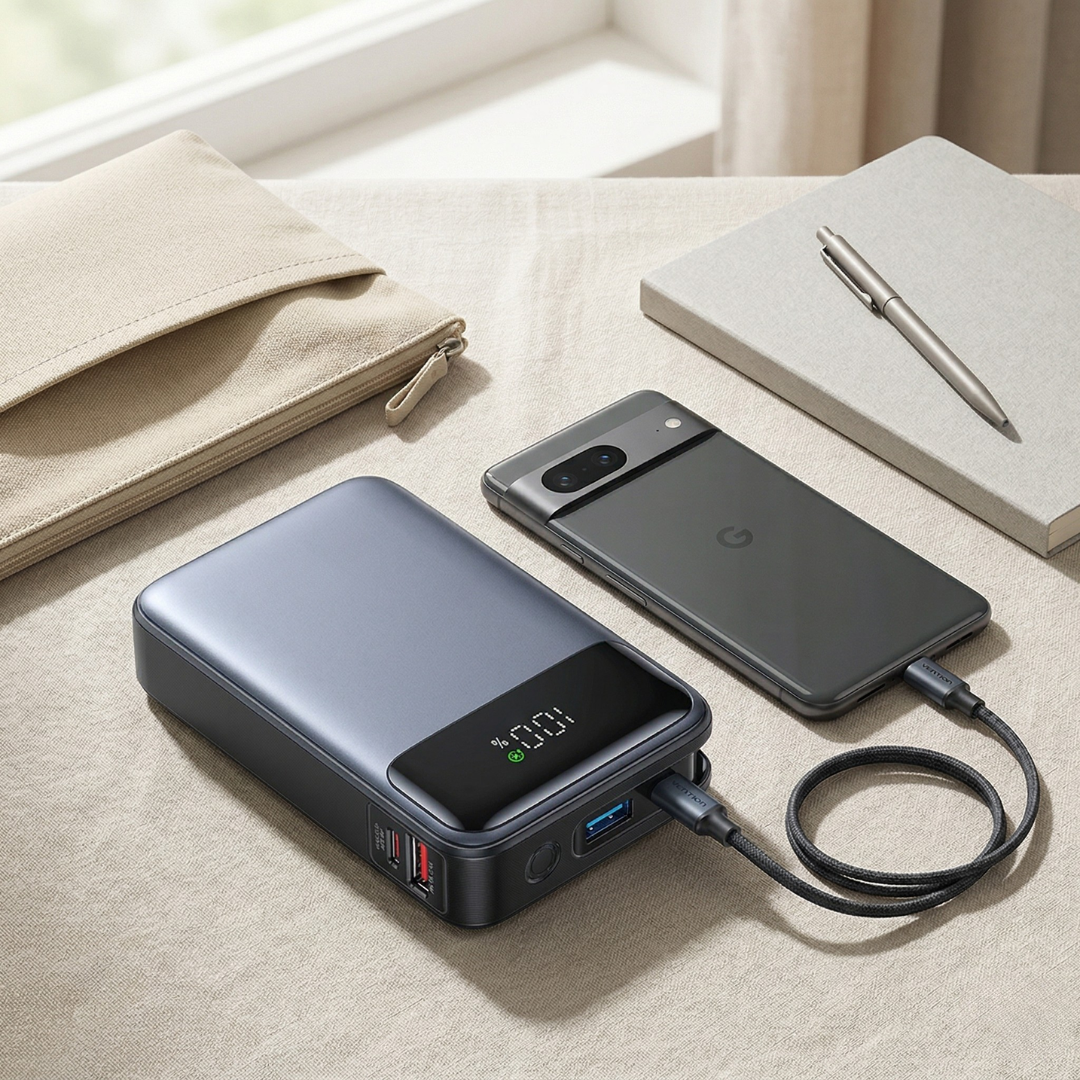 内蔵ケーブル付きポータブルパワーバンクで簡単に外出先で充電 | ロザリッサ