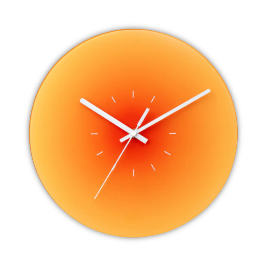 Orologio da parete in vetro Sunset con finitura sfumata