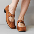 Arden's Classic Leather Sandals With Buckle And Arch Support