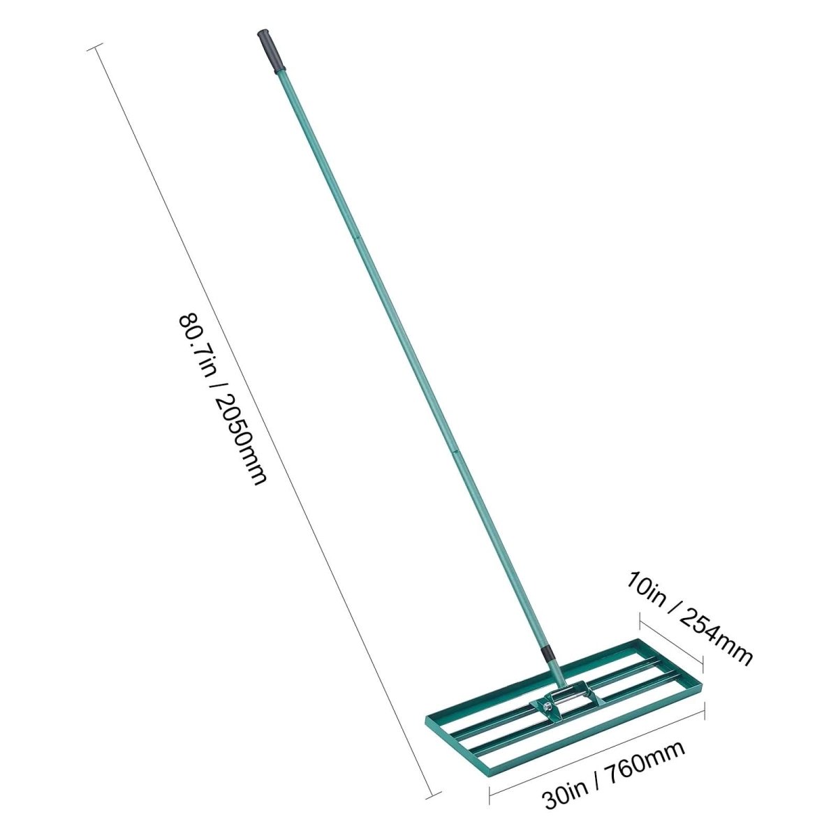 AeroGround Pro Lawn Rake With Extra Long Handle For Level Lawns