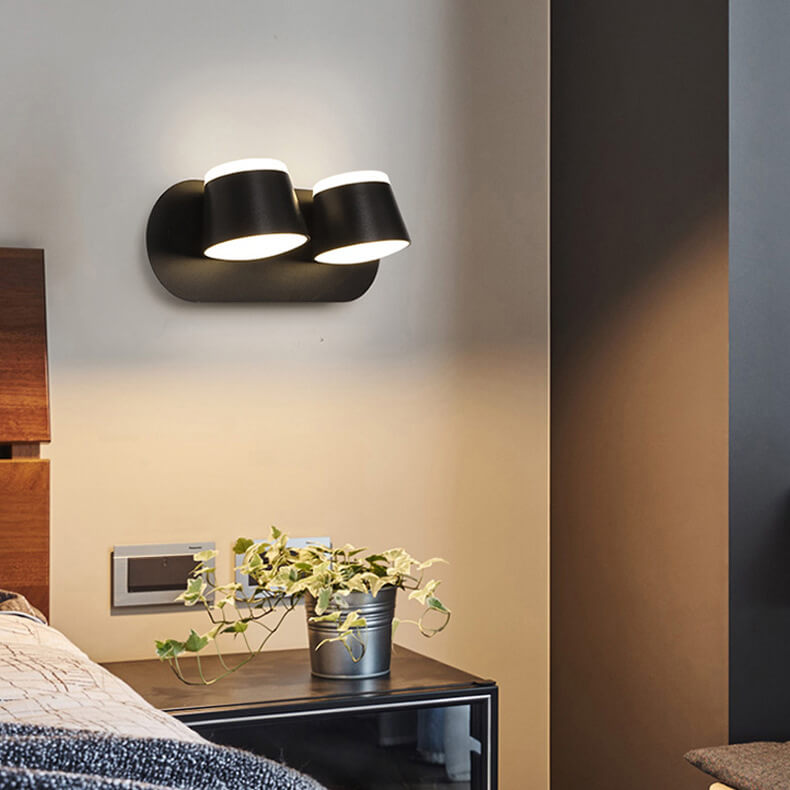 Lampa ścienna LED Aurora z obrotowym cylindrycznym kloszem i opcjami 1/2/3 płomieni