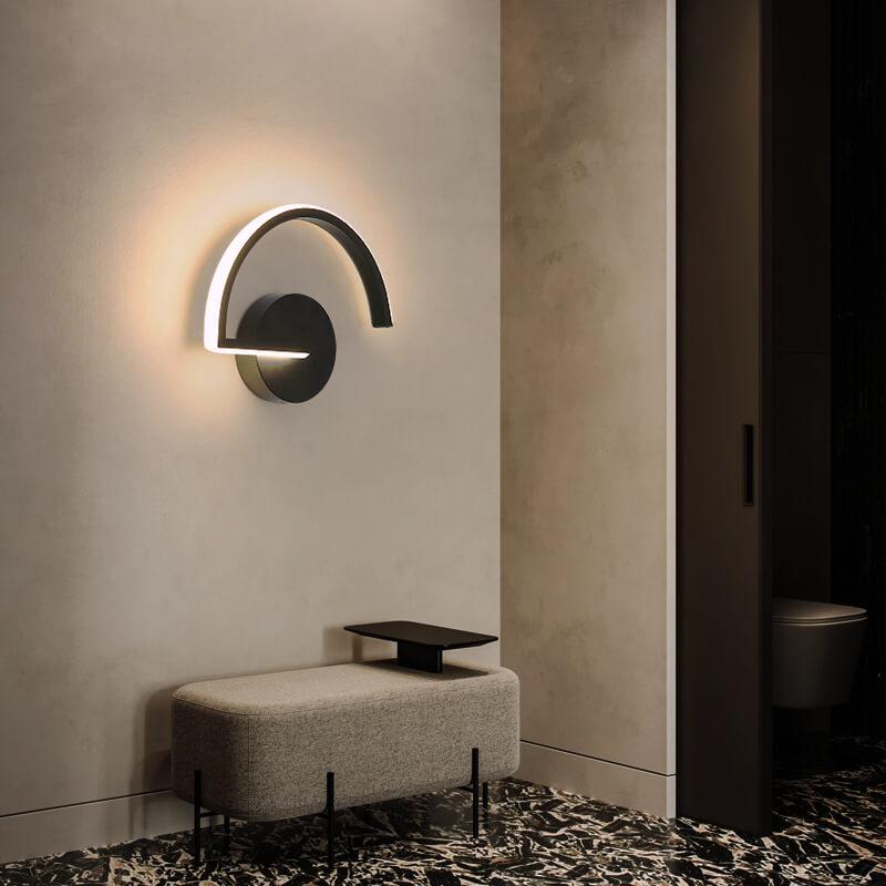 Applique murale LED Curves Line avec arc sculptural lumineux